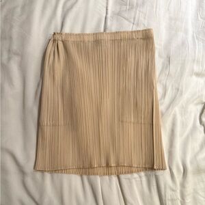 Issey Miyake Beige Pencil Skirt